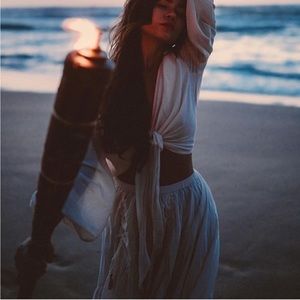 EUC Spell Seashell Organic Tie Top Ivory Size S